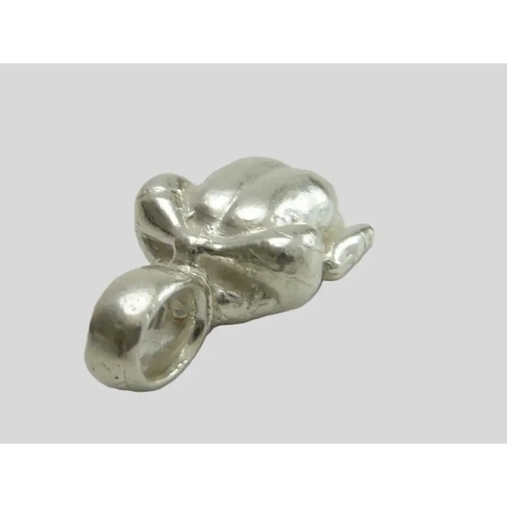 Fine Silver 950 Mini Rotisserie Chicken Pendant Quirky Foodie Gift